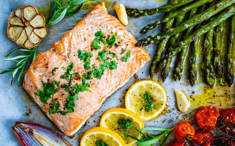 An image of fried salmon