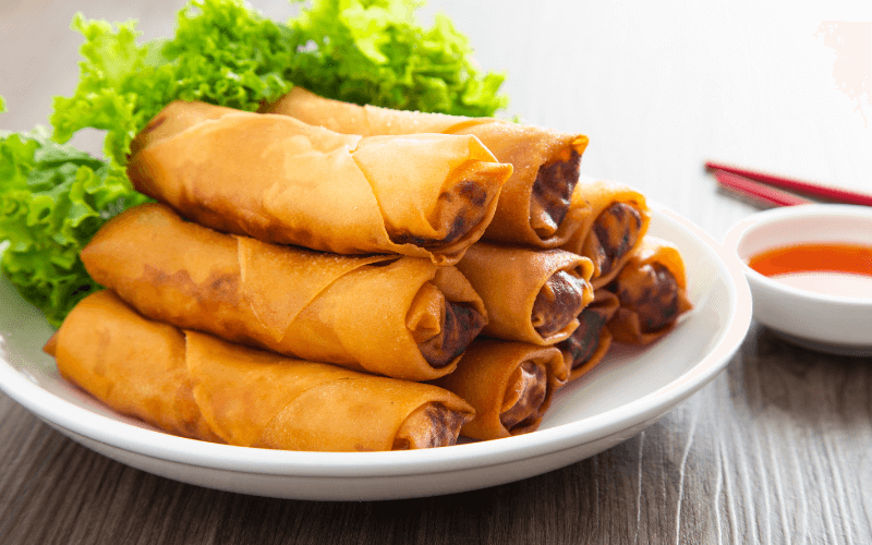 An image of fried spring rolls