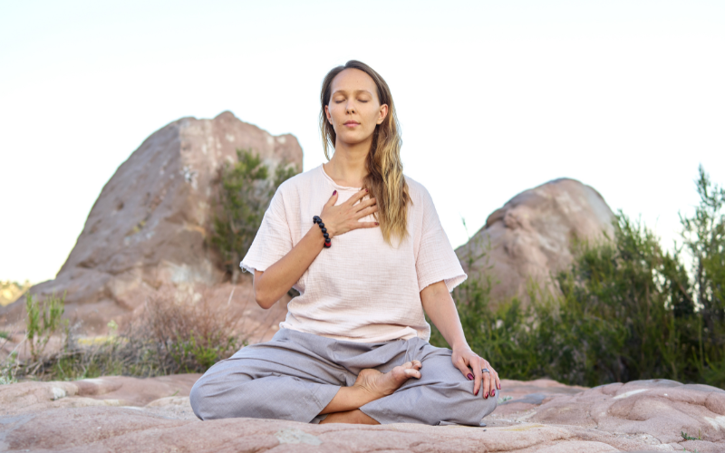 A person meditating