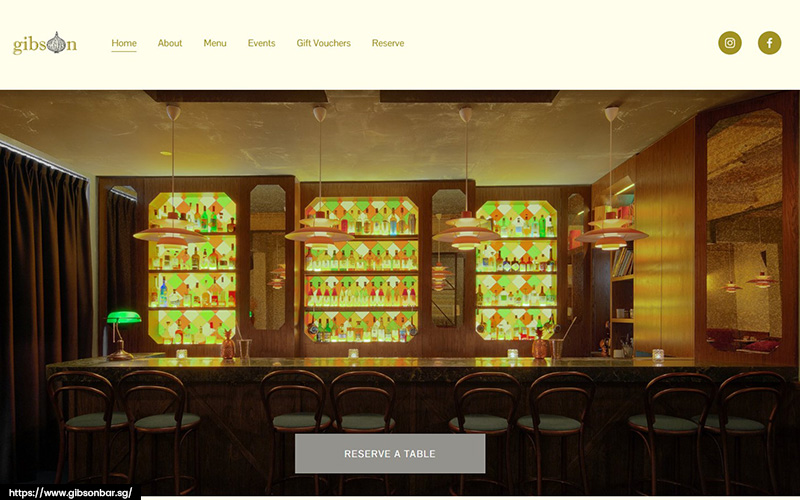 An image of Gibson’s website.