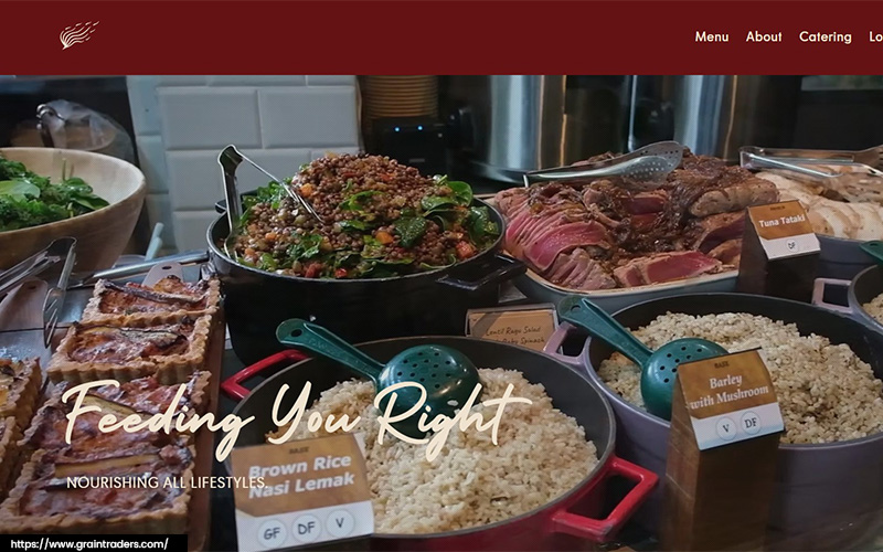 An image of Grain Traders’ website.