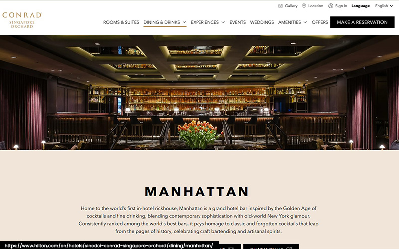 An image of Manhattan’s website.