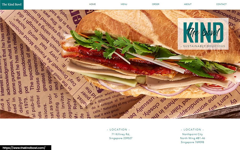 An image of The Kind Bowl’s website.