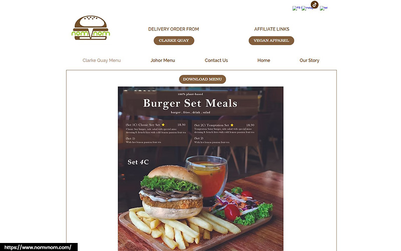 An image of nomVnom’s website.