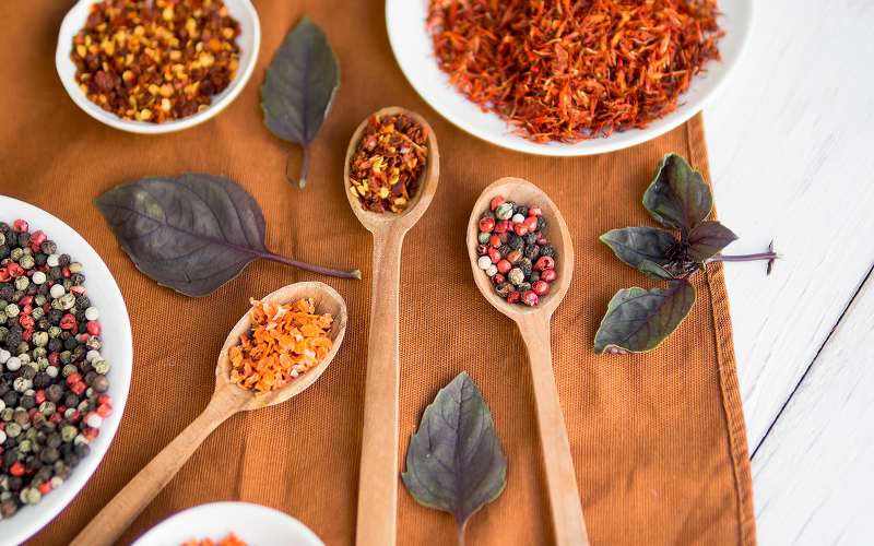 An image of dried herbs and seasonings