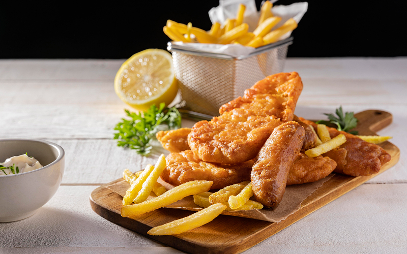 An image of fish and chips