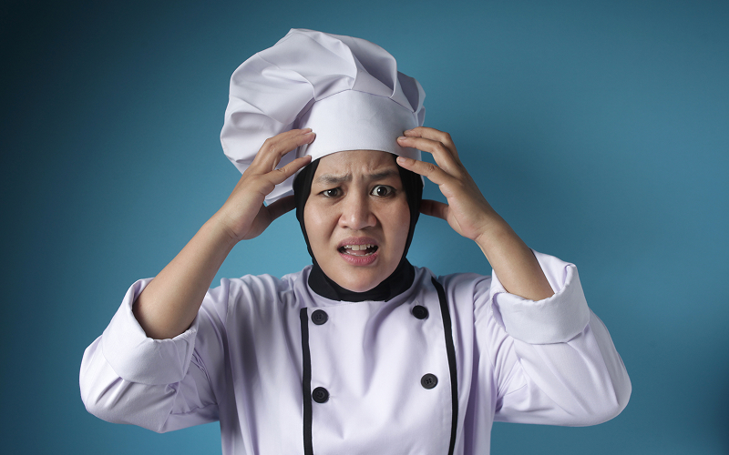 Image of a chef looking confused