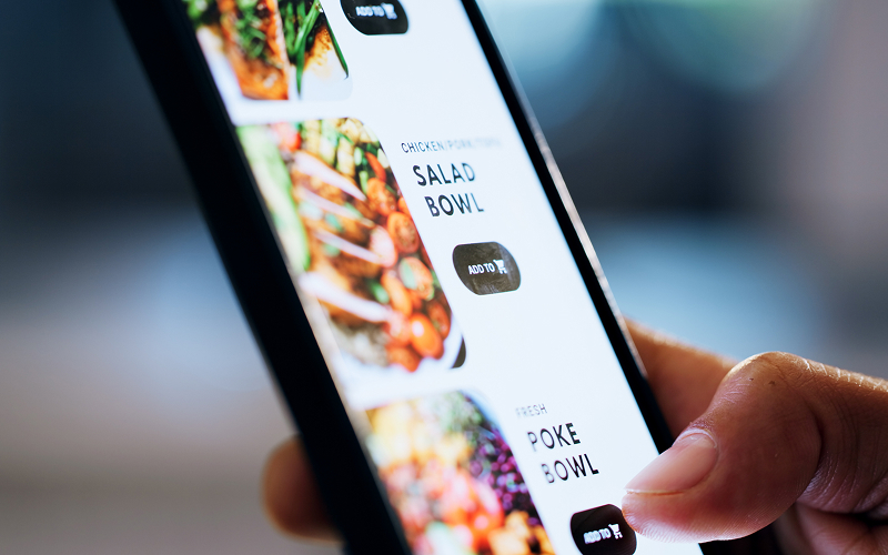 Image of an online food delivery app