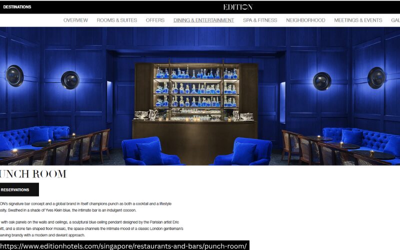 A screenshot of the website of Punch Room.