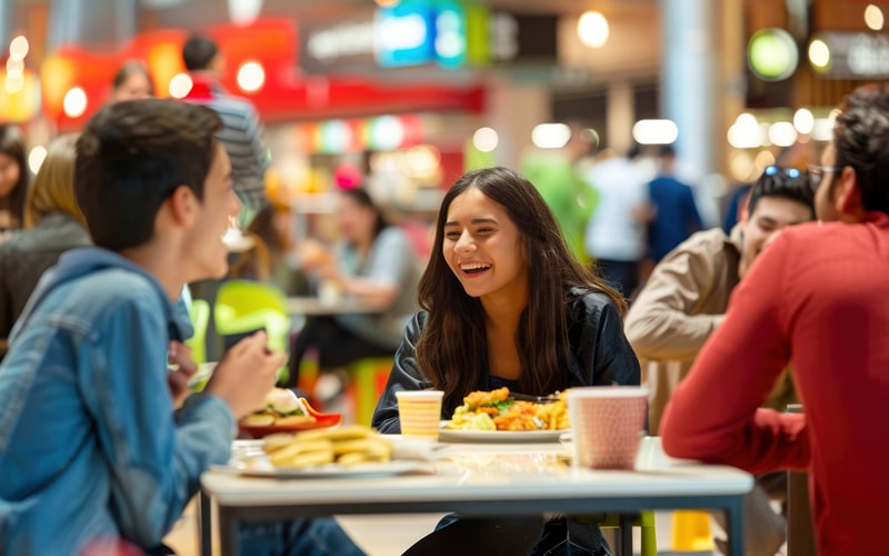 people in a Hawker Center