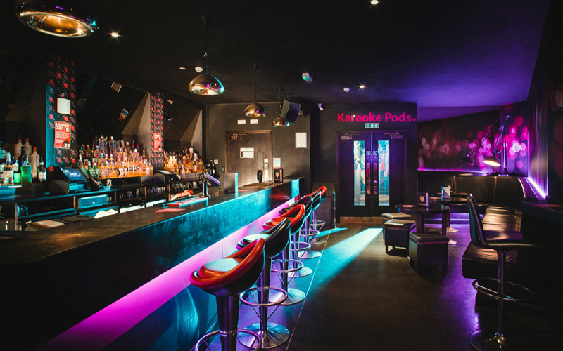 Level Up Bar: An Instagram-Worthy Bar in Singapore An interior of a bar with neon lights