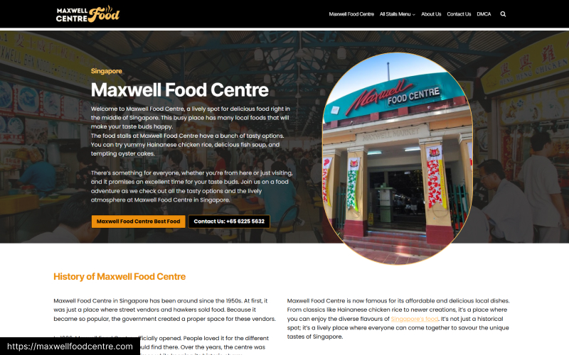 Maxwell Food Centre’s website