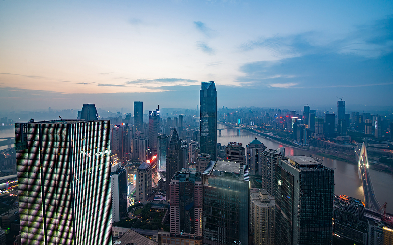A view of a business district