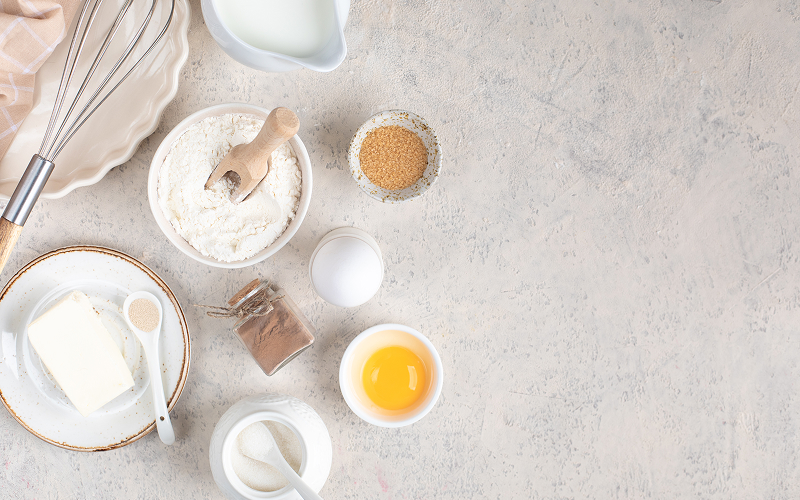 Image of a table of baking ingredients