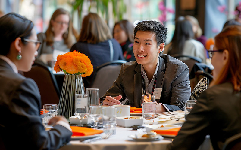 Image of people eating inside a restaurant