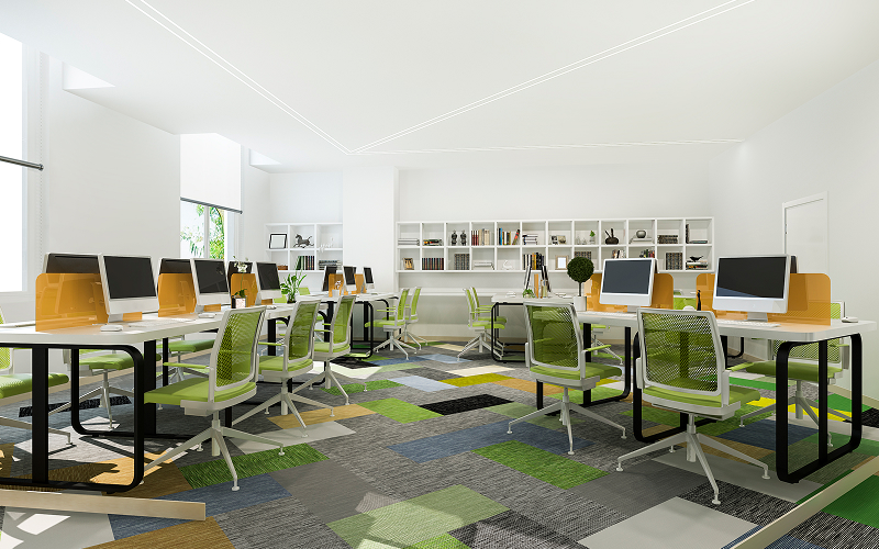 Inside a modern office space