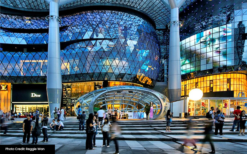 the ultramodern facade look of ION Orchard