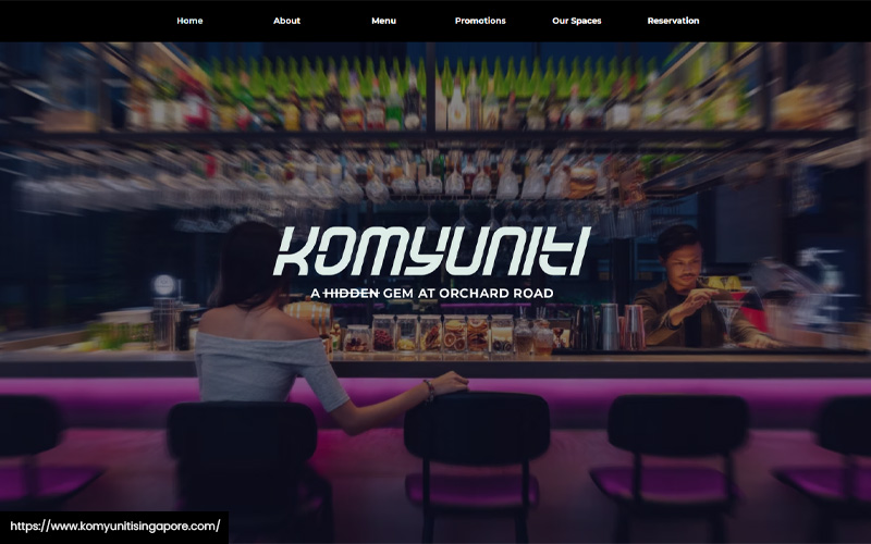 A screenshot of the website of Komyuniti