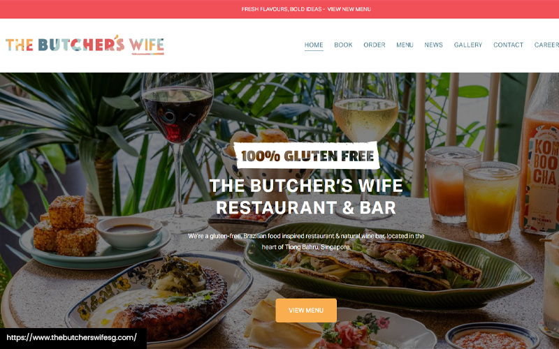 Screenshot of The Butcher's Wife’s website page
